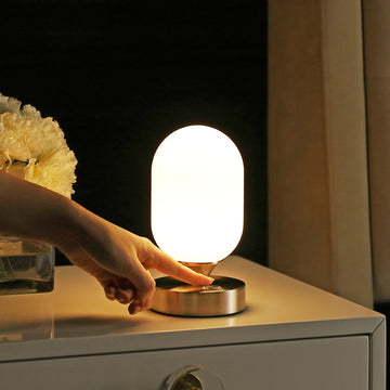 Eli 8" Bohemian Farmhouse Iron Rechargeable Integrated LED Table Lamp - JONATHAN Y